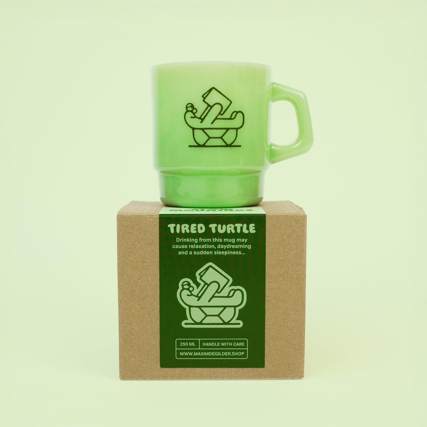 Slow Mornings - green mug