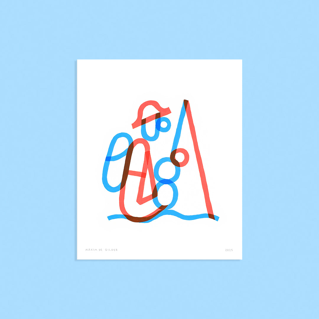 Fisherman - Gouache painting