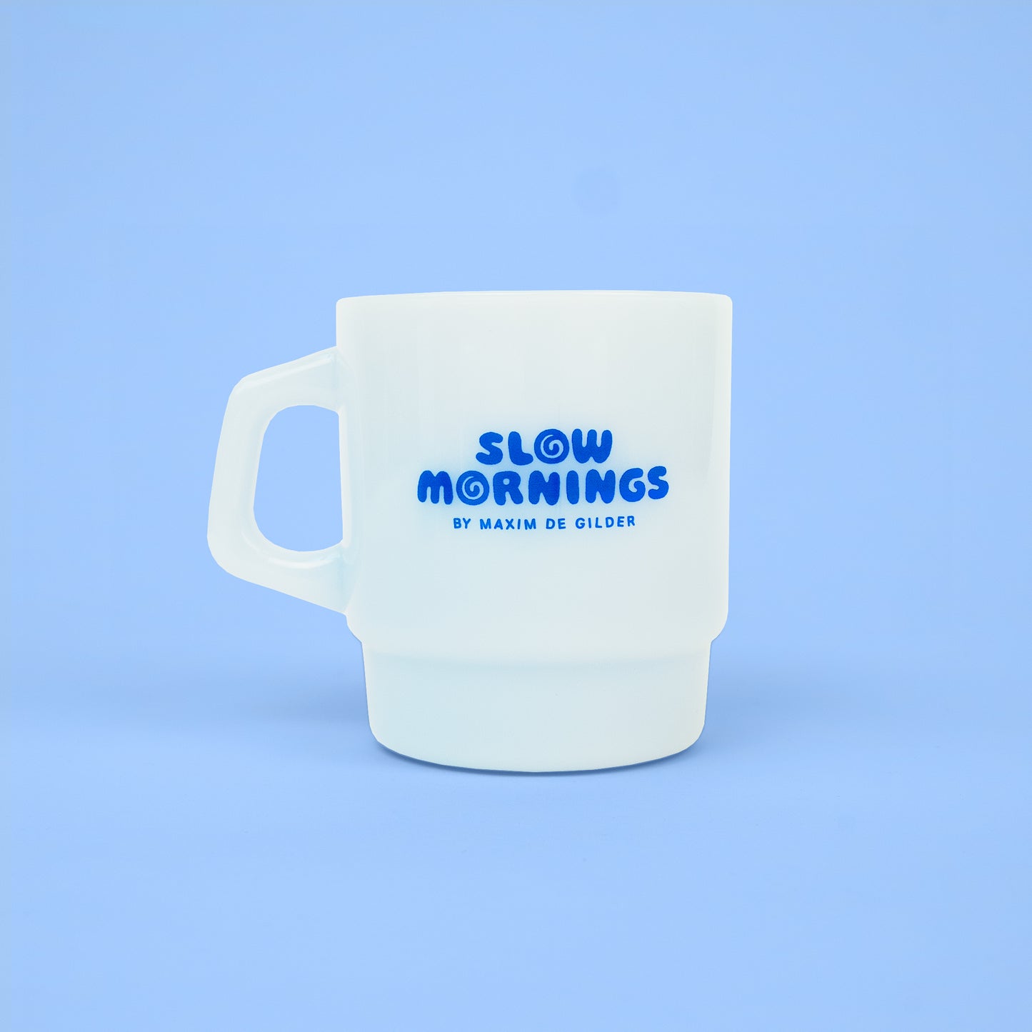 Slow Mornings - blue mug