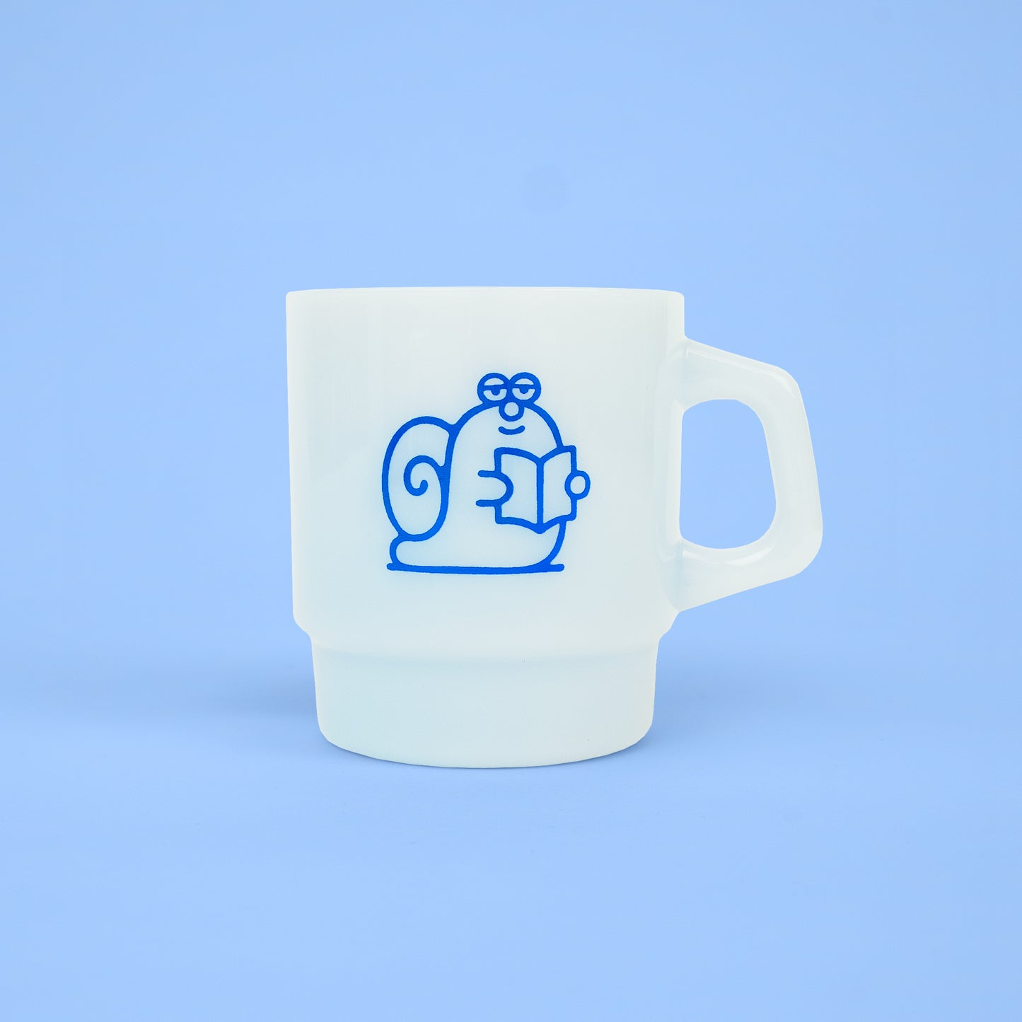 Slow Mornings - blue mug