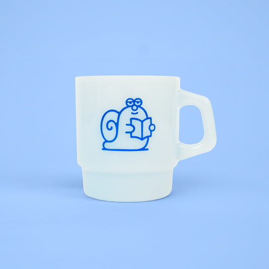 Slow Mornings - blue mug