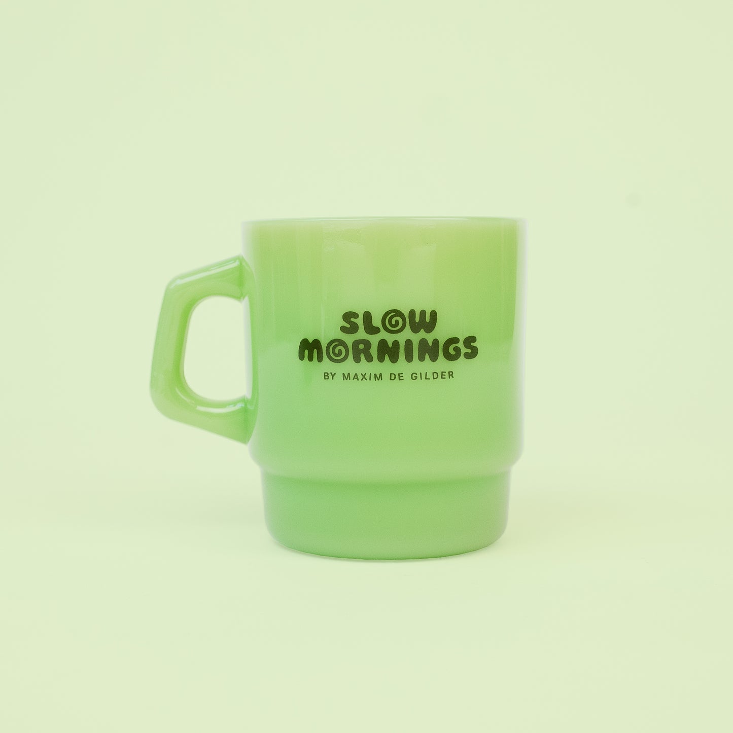Slow Mornings - green mug