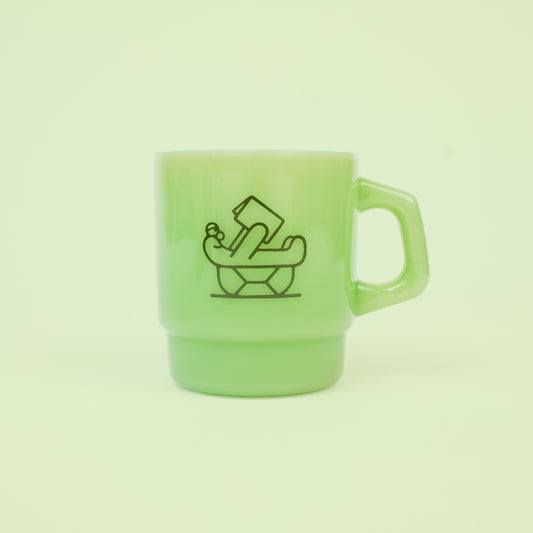 Slow Mornings - green mug